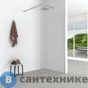 Душевая перегородка Loranto CS-W04C-70 70x200 Walk-in, стекло 8 мм, кронштейн 70-120 см, профиль хром