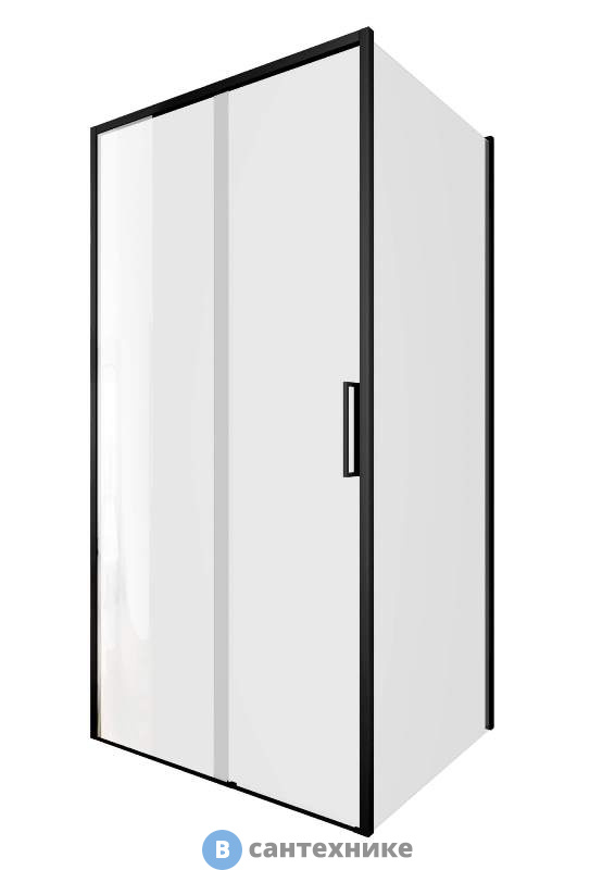 Душевой уголок Aquanet Pleasure Evo 100x80 AE65-100x80-BT без поддона, профиль черный, прозрачное стекло (324130)