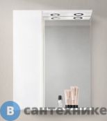 Шкаф зеркальный BelBagno 60 см MARINO-SPC-600/750-1A-BL-P-L подвесной с одной распашной дверцей с доводчиками, с подсветкой, левосторонний, Bianco Lucido
