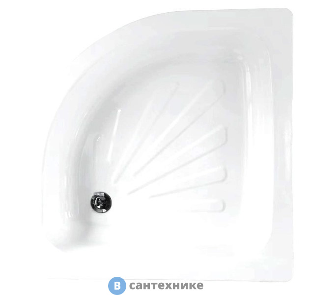 Душевой поддон Loranto LG900C сталь, полукруглый 90*90*15, без сифона