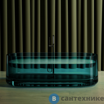 картинка Ванна ABBER Kristall AT9708Aquamarin прозрачная, бирюзовая