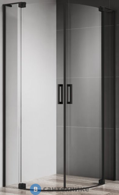 Душевой уголок Cezares SLIDER-R-2-90/100-C-NERO (900-1000)x(900-1000)x1950 без поддона