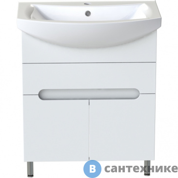 картинка Тумба Orange TOPLINE-Rio TR70-03E+RA напольная с раковиной, белая