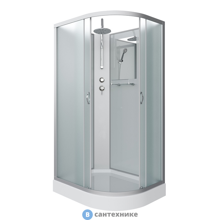 Душевая кабина Niagara NG-3312-14LBKT (1200х800х2000) низкий поддон, стекло матовое