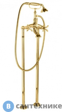картинка Смеситель Cezares NOSTALGIA-VDP-03/24-M напольный для ванны с ручным душем, Золото