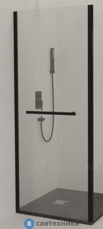 Боковая панель RGW Z-060-1B чёрный/Прозрачное/6 мм 100*185 (352206100-14)