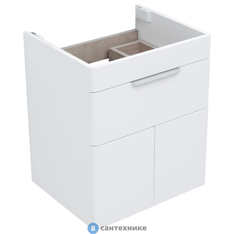 Тумба под раковину Aquanet Ирис new 50 белый глянец (1 ящик, 2 дверцы) (310147)