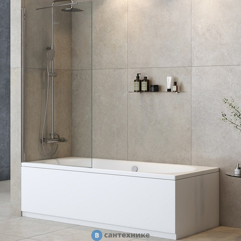 Душевая шторка CEZARES LIBERTA-V-1-TB-90/155-C-Cr на ванну универсальная