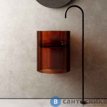 картинка Раковина ABBER Kristall AT2704Opal подвесная прозрачная коричневая