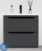 Тумба под раковину Style line подвесная Марелла 70 (2 ящ.) Люкс антискрейтч серый, PLUS (2000672500004)