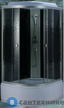 картинка Душевая кабина Niagara NG-7510R black (1200х800х2150) стекло мозайка