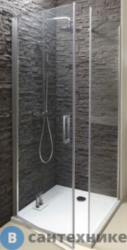 картинка Дверь Jacob Delafon CONTRA E22T101-GA распашная, для установки с фиксированной боковой панелью/100х200/ (прозр. стекло, профиль хром)