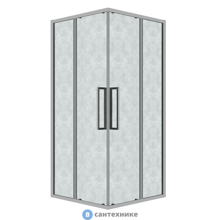 Душевое ограждение Grossman Cosmo 300.K33.02.9090.10.02 (90*90*195) квадрат, раздвижная, хром, стекло шиншилла, без поддона