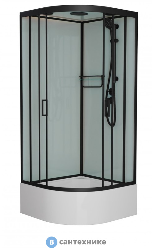 Душевая кабина Frank F400/2 Black высокий поддон