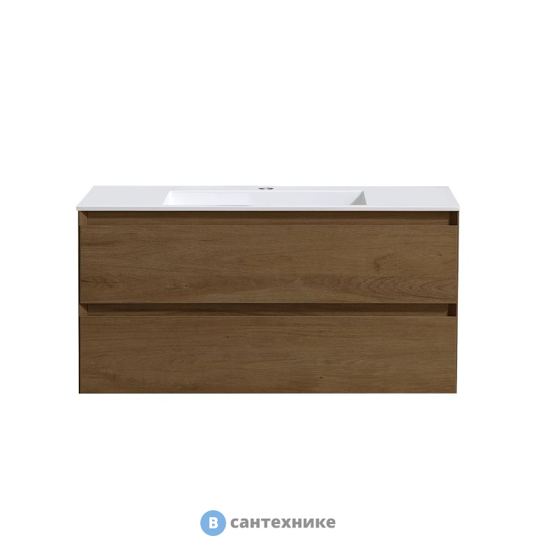 Тумба под раковину Vincea Luka 1000 подвесная, 2 выкатных ящика soft-close, T.Oak (VMC-2L100TO)