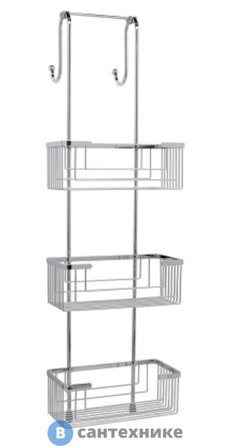 Комплект из держателей и 3-х навесных полок WasserKRAFT K-71133 металл, нержавеющая сталь AISI 304, хромоникелевое покрытие