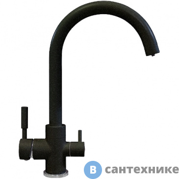 картинка Смеситель кухонный TOLERO Элара Дуо №911 чёрный (627796)