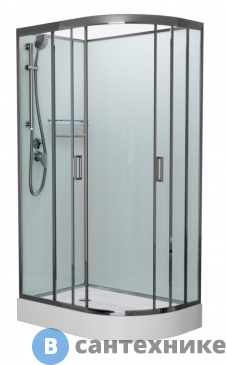 картинка Душевая кабина Frank F412L Brilliant левосторонняя низкий поддон б/к (без крыши)
