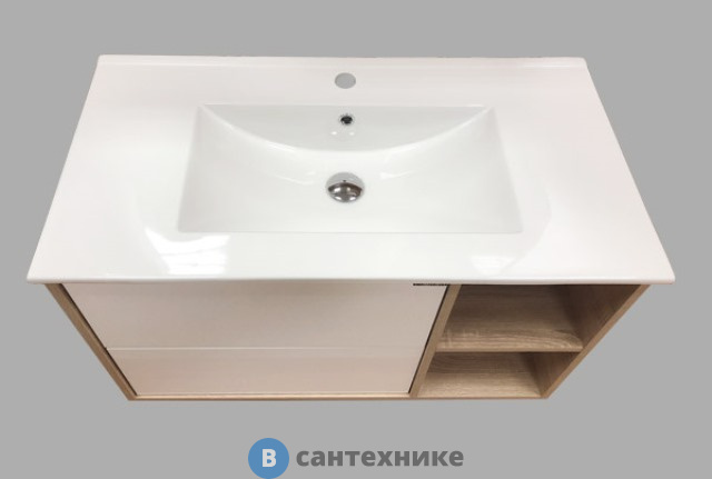 Тумба Comforty Гамбург-90 дуб сонома с раковиной COMFORTY 90E