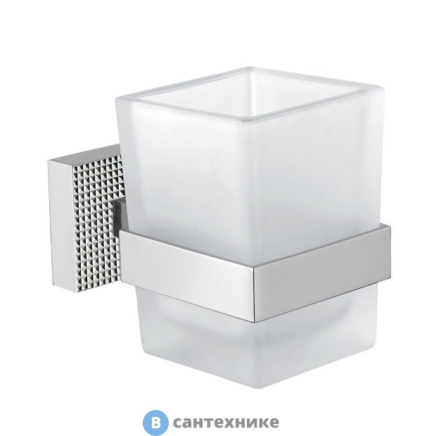 Стакан Cezares PRIZMA-TUMS-01 подвесной, стекло матовое, Хром