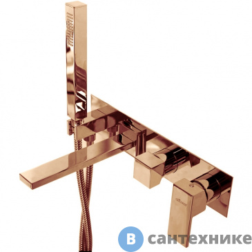 картинка Смеситель Cezares UNIKA-VDM2-02 встраиваемый для ванны и душа однорычажный, в комплекте с ручным душем, бронза