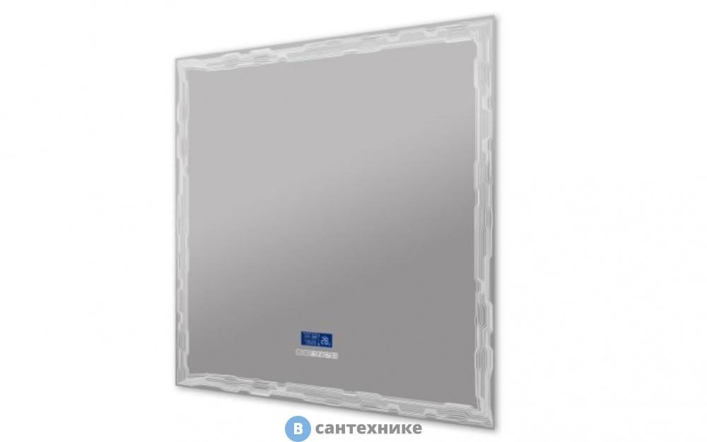 Зеркало Cezares с LED подстветкой, К6500, сенсорным выключателем Touch System, системой антизапотевания, с радио и датчиком температуры 45063, 90x90 см