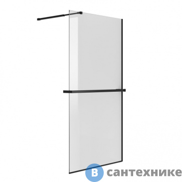 картинка Душевая перегородка Niagara NG-670-80 ВLACK (80*195) черный матовый, стекло прозрачное