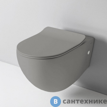 картинка Унитаз подвесной Artceram FILE 2.0 безободковый 36х52 см, с креплениями, grigio oliva (FLV004 15 00), без сиденья