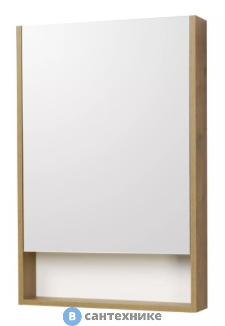 Зеркальный шкаф Акватон Сканди 55 Белый/Дуб Рустикальный (1A252102SDZ90)