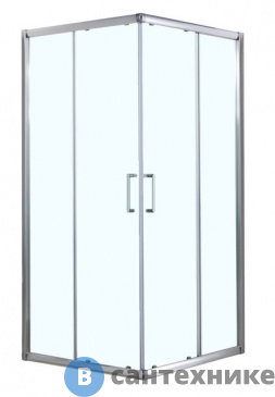 картинка Душевое ограждение AZARIO GREENWOOD 900*900*1850 без поддона стекло прозрач 6 мм. профиль серебро (AZ-NNE1142 900)