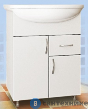 картинка Тумба под раковину MDW УЮТ- 55-7 2 двери, 1 ящик белая (под ум. Уют-55) /0913/