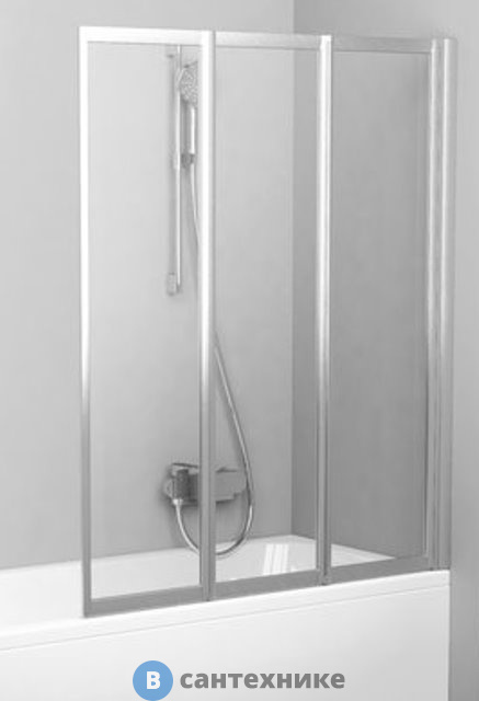Шторка на ванну Ravak Supernova VS3 115 сатин + Раин (795S0U0041)