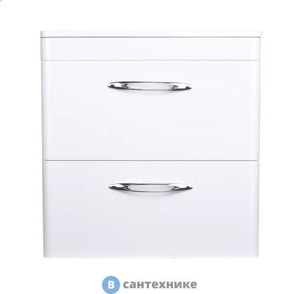 Тумба под раковину Style line Каре 60 (2 ящ.) Люкс белая, подвесная PLUS (2000949234250)