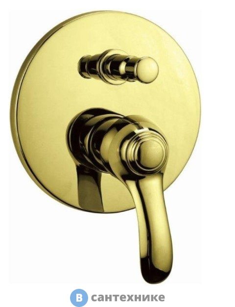 Смеситель Cezares LIRA-VDIM-03 встраиваемый для душа с переключателем, золото