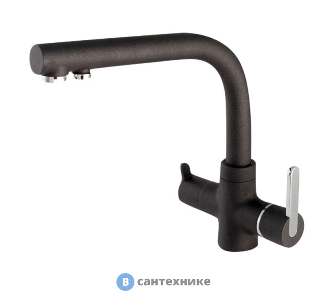 Смеситель Paini 92446433VE7B90DALMKM Arena для кухни с подводом для фильтра, чёрный