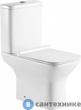 картинка Чаша Aquanet Cube 2-C с сидением (Soft Close -SLIMSEAT) (240208)