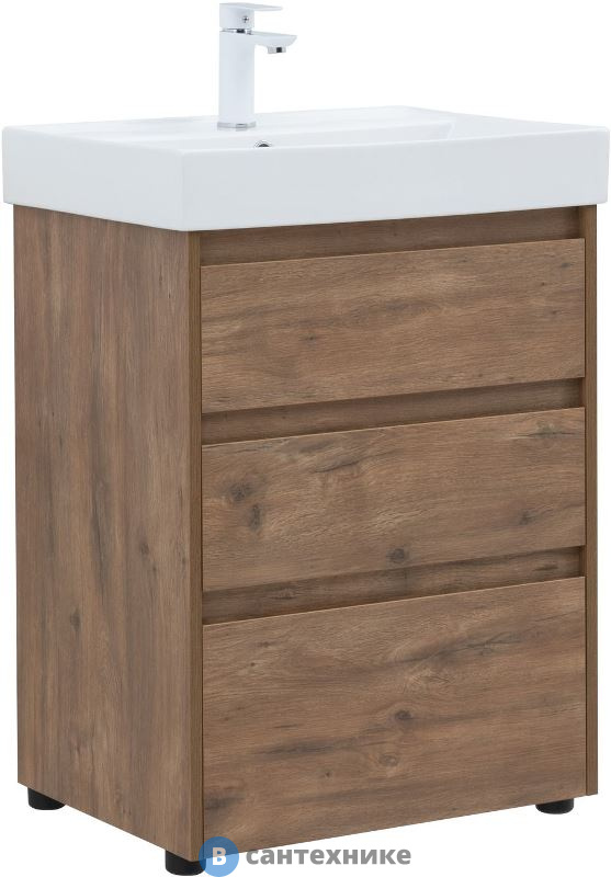 Тумба под раковину Aquanet Nova Lite 60 3 ящ. дуб рустикальный (302471)
