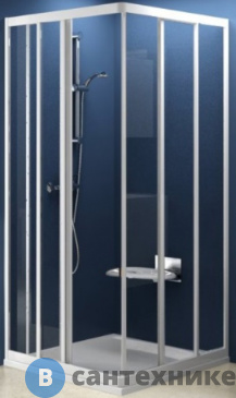 картинка Душевое ограждение Ravak Supernova ASRV3-90 белый+Тpанспаpент (15V70102Z1)