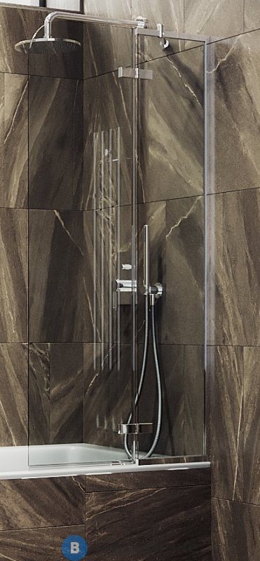 Шторка для ванны поворотная с добором MaybahGlass 1400*690 Стекло 6 мм Бесцветное (MGV-656-4)