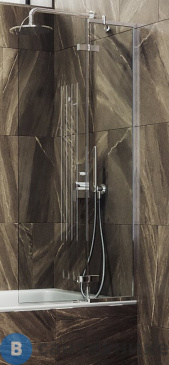 картинка Шторка для ванны поворотная с добором MaybahGlass 1400*690 Стекло 6 мм Бесцветное (MGV-656-4)