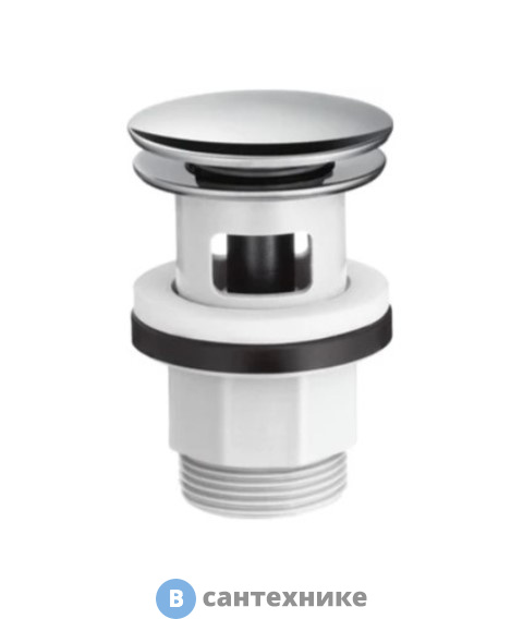 Донный клапан Hansgrohe 50105000 1 1/4", Push-Open, для раковины и биде, хром