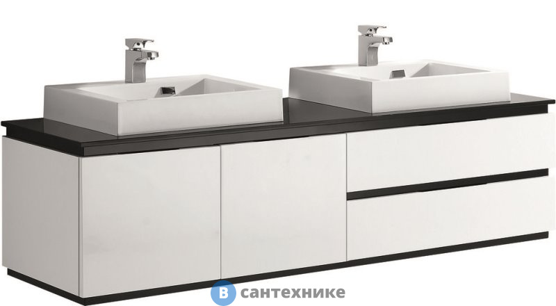 Тумба с раковиной ORANS BC-6023-1800, столешница, раковина, цвет: WHITE - UV005 (1800x520x475)