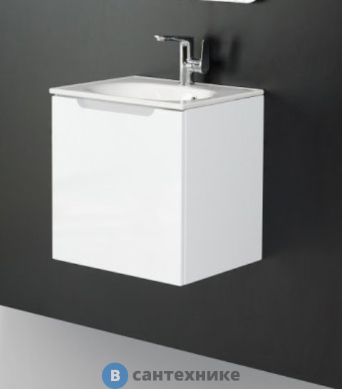 Тумба под раковину BelBagno ETNA подвесная с одним выкатным ящиком, Bianco Lucido, 596x460x400, ETNA-600-1C-SO-BL-P