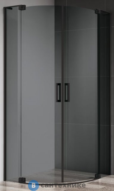 Душевой уголок Cezares SLIDER-R-2-90/100-GRIGIO-NERO без подддона