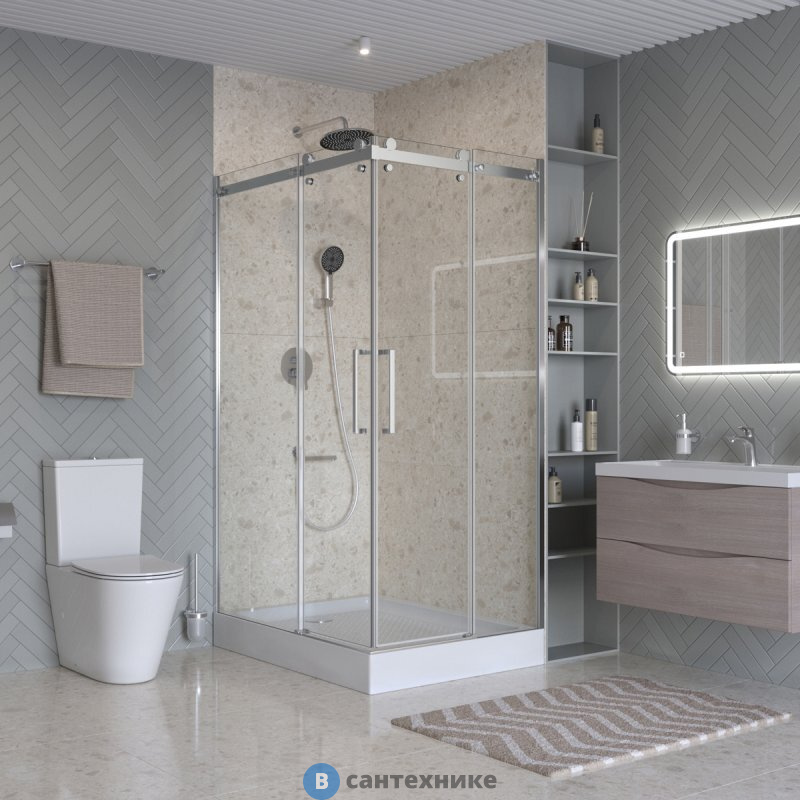 Душевой уголок BelBagno MARINO-2-AH-2-120/90-C-CR без поддона