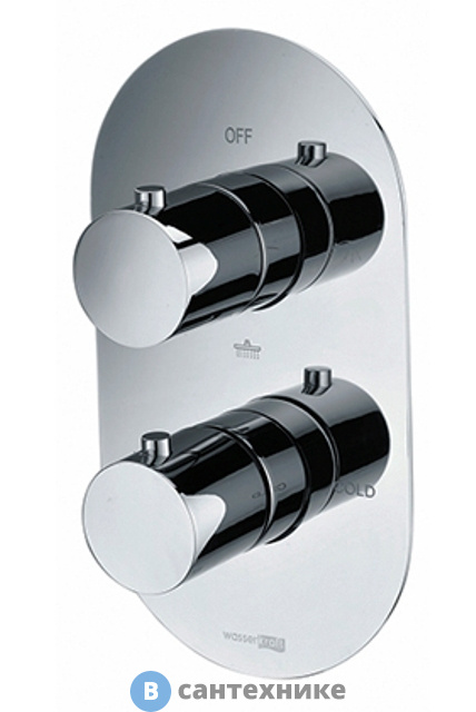 Смеситель WasserKRAFT Berkel 4844 Thermo для ванны и душа латунь, хромоникелевое покрытие