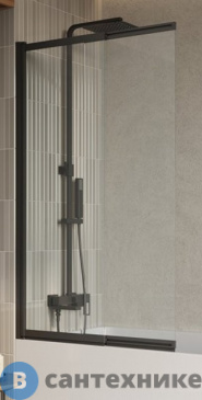 картинка Душевая шторка BelBagno LUCE-VF-11-90/145-C-NERO на ванну