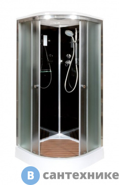 картинка Душевая кабина Deto B09S+ эл. black (90х90х220 см)