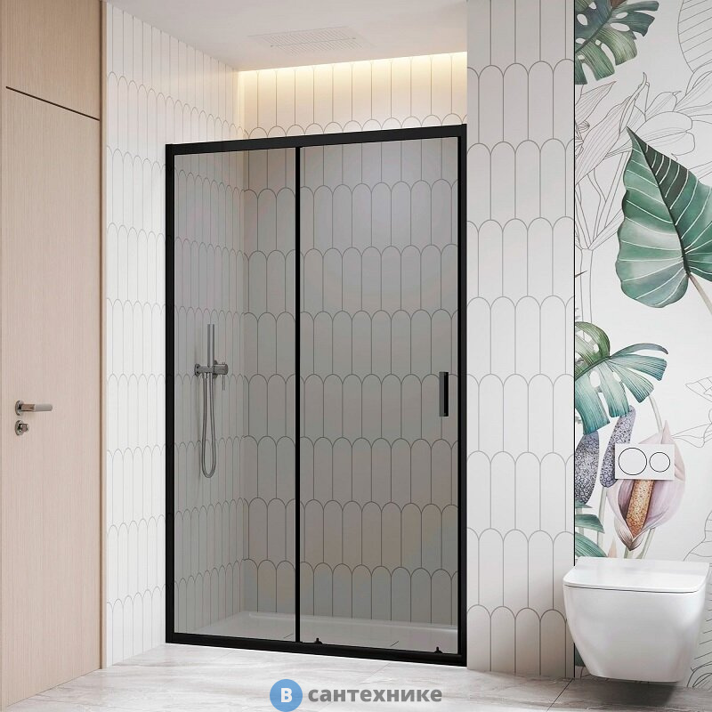 Душевая дверь RGW CL-13-B  150*195 чёрный/ тонированное (серое) (06091315-34)