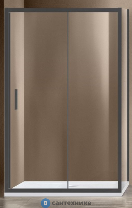 Душевой уголок Vincea Garda VSR-1G9014CLGM, 1400*900, вороненая сталь, стекло прозрачное, без поддона